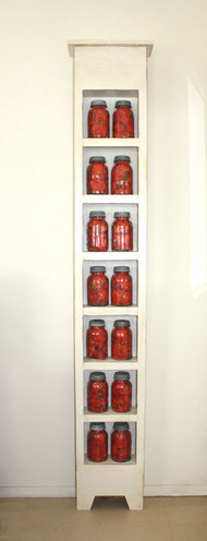 Pillar Cupboard with Fruit Jars